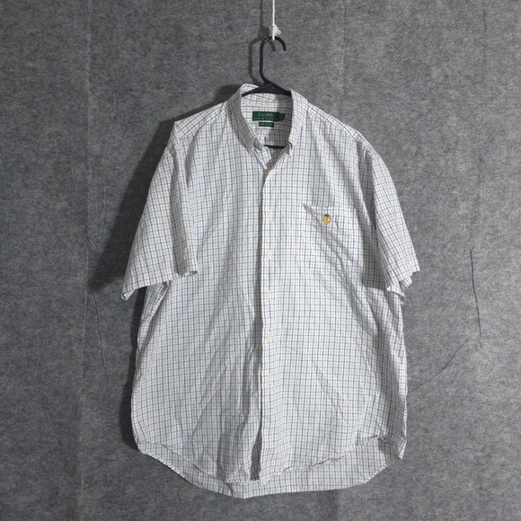 Lauren Ralph Lauren Other - Lauren Ralph Lauren Mens L Button Down Short Sleeve Plaid Shirt Casual Designer